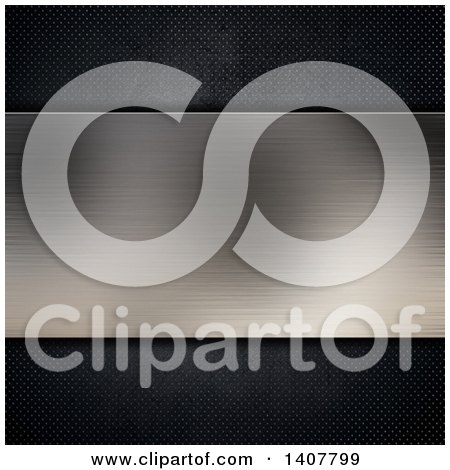 Clipart of a Brushed Metal Panel Background - Royalty Free Illustration by KJ Pargeter