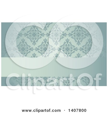 Clipart of a Vintage Damask Pattern Background or Business Card Design with Text Space - Royalty Free Vector Illustration by KJ Pargeter