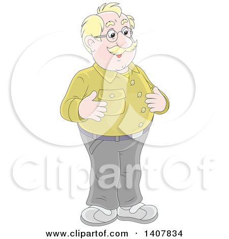 Clipart of a Cartoon Balding Blond Caucasian Man Smiling - Royalty Free Vector Illustration by Alex Bannykh