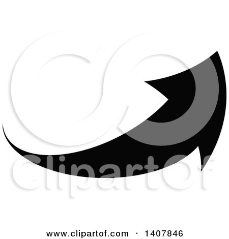 Clipart of a Black and White Right Directional Arrow Design Element - Royalty Free Vector Illustration by dero