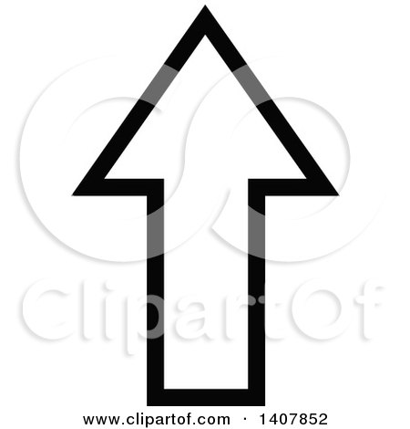 Clipart of a Black and White up Directional Arrow Design Element - Royalty Free Vector Illustration by dero