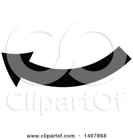Clipart of a Black and White Left Directional Arrow Design Element - Royalty Free Vector Illustration by dero