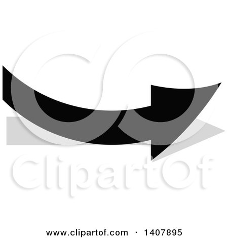 Clipart of a Black and White Right Directional Arrow Design Element - Royalty Free Vector Illustration by dero
