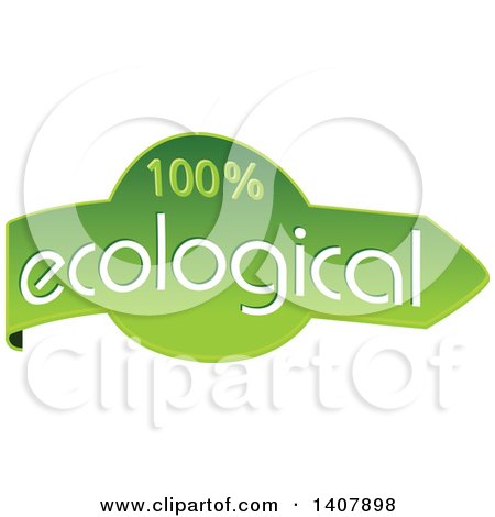Clipart of a Green Ecological Label - Royalty Free Vector Illustration by dero