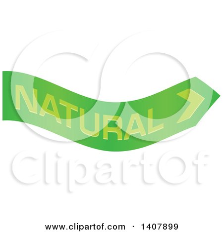Clipart of a Green Natural Banner Label - Royalty Free Vector Illustration by dero