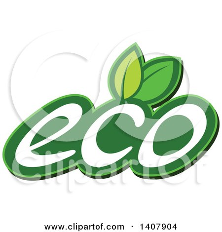Clipart of a Green Eco Design with Leaves - Royalty Free Vector Illustration by dero