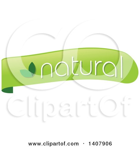 Clipart of a Green Natural Banner Label - Royalty Free Vector Illustration by dero