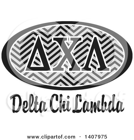 Clipart of a Grayscale College Delta Chi Lambda Sorority Organization Design - Royalty Free Vector Illustration by Johnny Sajem