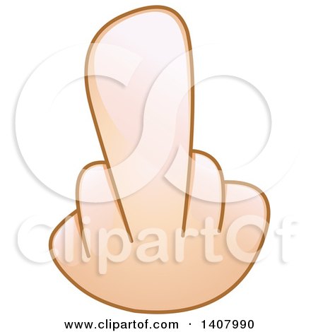 Clipart of a Hand Emoji Holding up a Middle Finger - Royalty Free Vector Illustration by yayayoyo