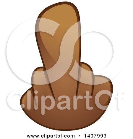 Clipart of a Hand Emoji Holding up a Middle Finger - Royalty Free Vector Illustration by yayayoyo