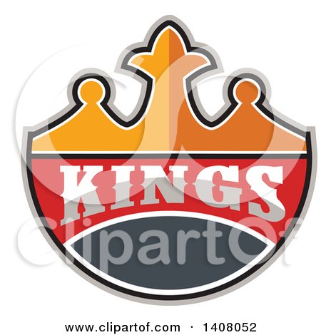 Clipart of a Retro Crown with Kings Text - Royalty Free Vector Illustration by patrimonio
