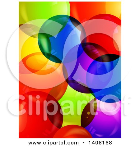 Clipart of a Background of 3d Colorful Bubbles - Royalty Free Vector Illustration by elaineitalia