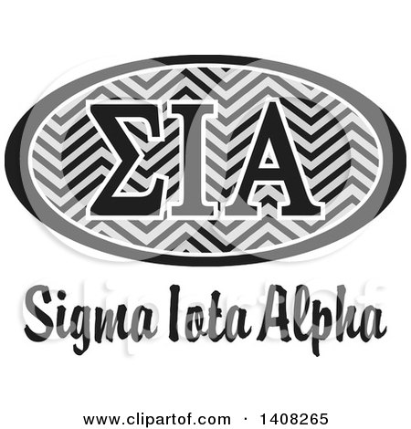 Clipart of a Grayscale College Sigma Lota Alpha Sorority Organization Design - Royalty Free Vector Illustration by Johnny Sajem