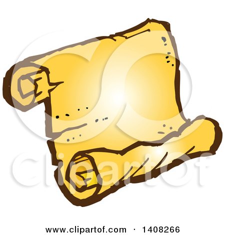 Clipart of a Golden Parchment Scroll - Royalty Free Vector Illustration by Johnny Sajem