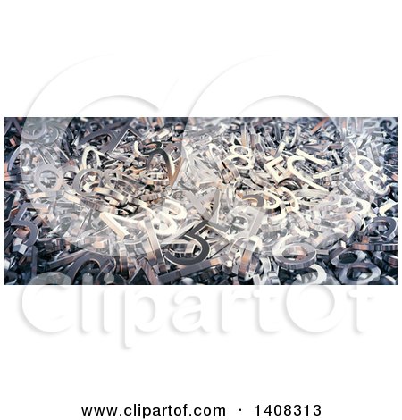Clipart of a Background of 3d Shiny Numbers - Royalty Free Illustration by Mopic