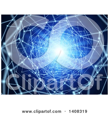 Clipart of a Background of an Abstract Mesh Tunnel with Bright Light - Royalty Free Illustration by Mopic