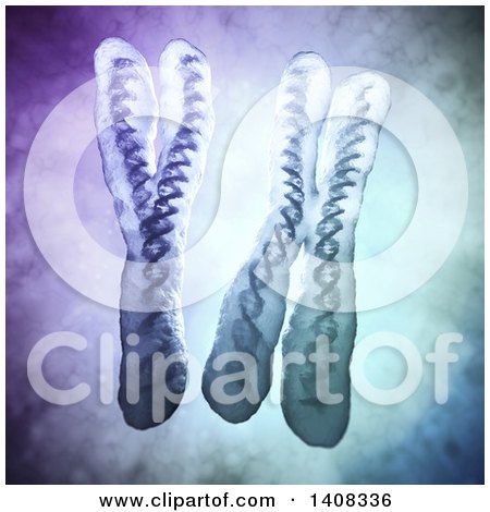 Clipart of 3d X and Y Chromosomes - Royalty Free Illustration by Mopic