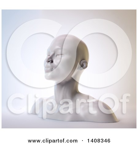 Clipart of a 3d Femal Bust, on a White Background - Royalty Free Illustration by Mopic