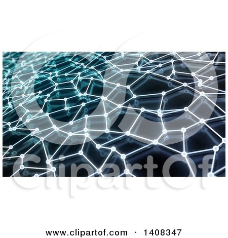 Clipart of a 3d Background of Networked Connections - Royalty Free Illustration by Mopic