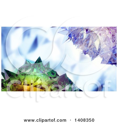 Clipart of a 3d Background of Colorful Crystals - Royalty Free Illustration by Mopic
