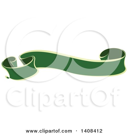 Clipart of a Green and Gold Luxurious Retail Ribbon Banner Design Element - Royalty Free Vector Illustration by dero