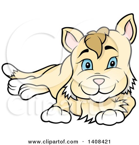 Clipart of a Cartoon Resting Cat - Royalty Free Vector Illustration by dero