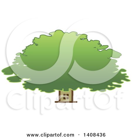 Clipart of a House and Tree - Royalty Free Vector Illustration by Lal Perera