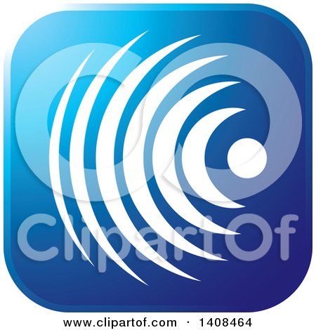 Clipart of a Blue Signal Waves Icon - Royalty Free Vector Illustration by Lal Perera