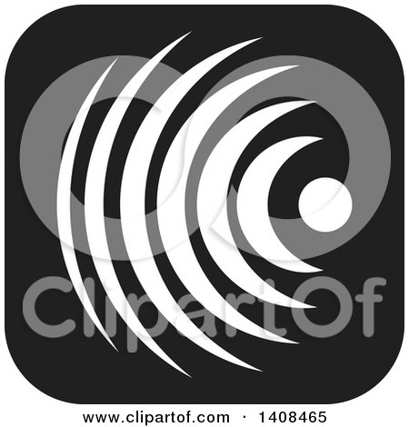 Clipart of a Black and White Signal Waves Icon - Royalty Free Vector Illustration by Lal Perera