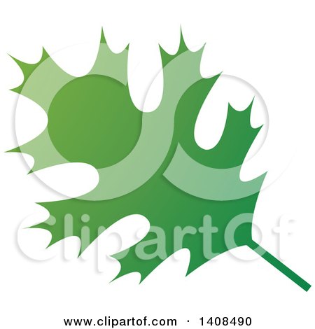 Clipart of a Gradient Green Oak Leaf - Royalty Free Vector Illustration by Lal Perera