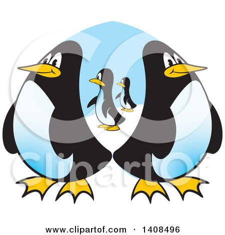 Clipart of a Group of Penguins - Royalty Free Vector Illustration by Lal Perera
