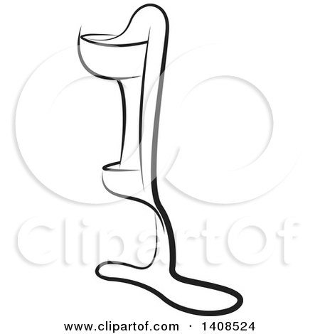 Clipart of a Black and White Orthotic Care Design - Royalty Free Vector Illustration by Lal Perera
