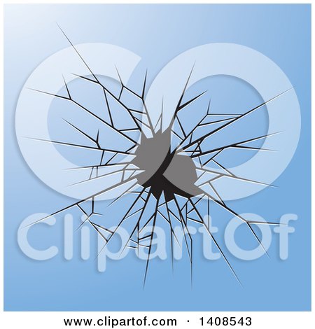 Clipart of a Background of Shattered Blue Glass - Royalty Free Vector Illustration by Lal Perera