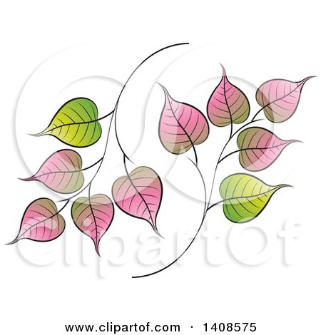 Clipart of a Bo Leaf Design - Royalty Free Vector Illustration by Lal Perera