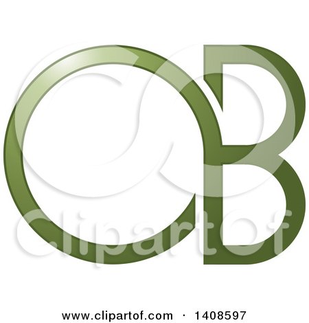 Clipart of a Green Letter O and B Design - Royalty Free Vector Illustration by Lal Perera