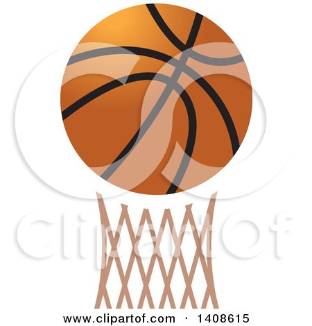 Clipart of a Basketball over a Hoop - Royalty Free Vector Illustration by Lal Perera