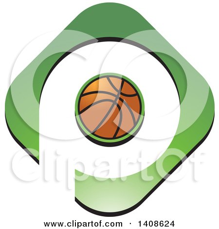 Clipart of a Basketball and Letter P Design - Royalty Free Vector Illustration by Lal Perera