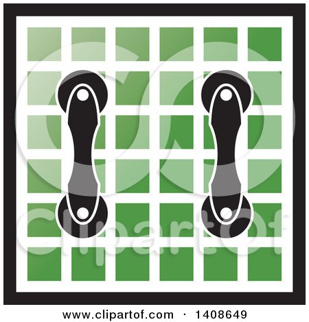 Clipart of Handles on Green Tiles - Royalty Free Vector Illustration by Lal Perera
