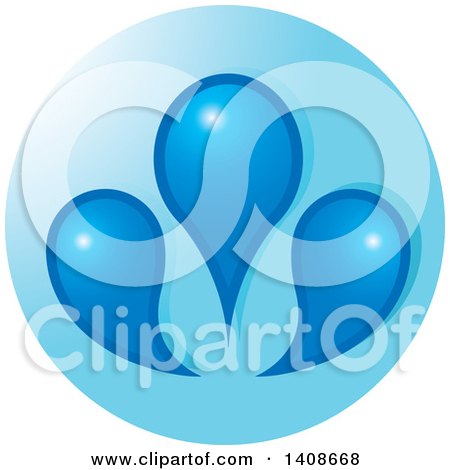 Clipart of a Blue Circle with Water Drops - Royalty Free Vector Illustration by Lal Perera