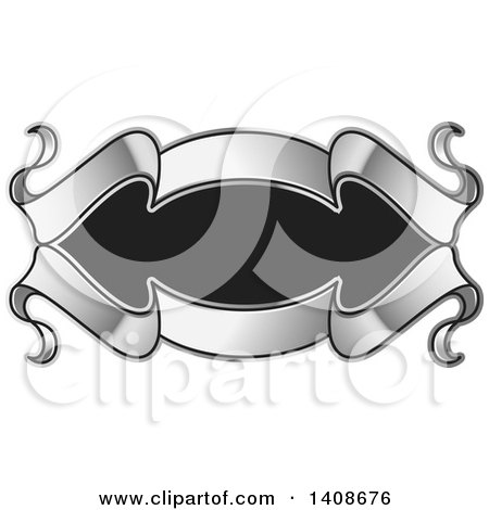 Clipart of a Black and Silver Banner Design - Royalty Free Vector Illustration by Lal Perera
