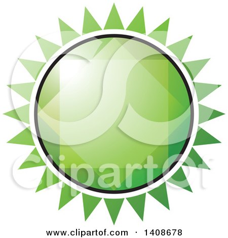 Clipart of a Green Faceted Gem Sun - Royalty Free Vector Illustration by Lal Perera