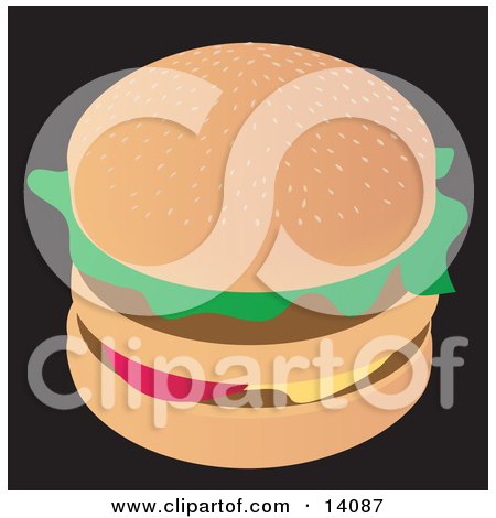 Tasty Double Cheeseburger Food Clipart Illustration by Rasmussen Images