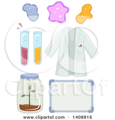 Clipart of Science Lab Elements - Royalty Free Vector Illustration by BNP Design Studio