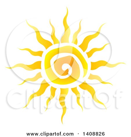 Clipart of a Yellow Spiral Summer Time Sun - Royalty Free Vector Illustration by Hit Toon