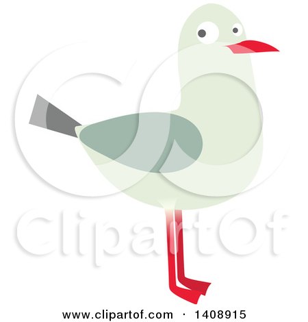 Clipart of a Seagull - Royalty Free Vector Illustration by Melisende Vector