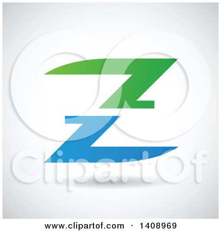 Clipart of a Split Letter Z Abstract Design - Royalty Free Vector Illustration by cidepix