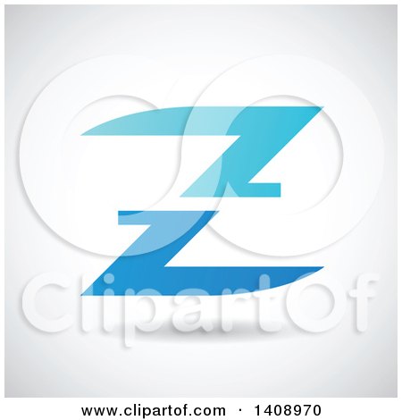Clipart of a Split Letter Z Abstract Design - Royalty Free Vector Illustration by cidepix