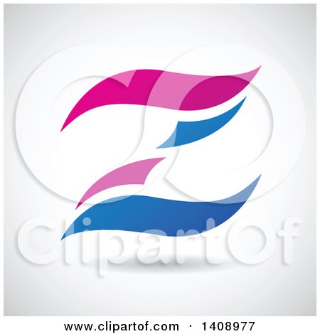 Clipart of a Wavy Letter Z Abstract Design - Royalty Free Vector Illustration by cidepix