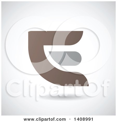 Clipart of a Bold Capital Letter E Abstract Design - Royalty Free Vector Illustration by cidepix