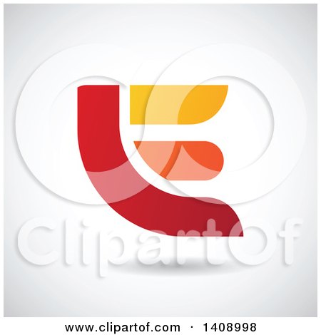 Clipart of a Bold Capital Letter E Abstract Design - Royalty Free Vector Illustration by cidepix